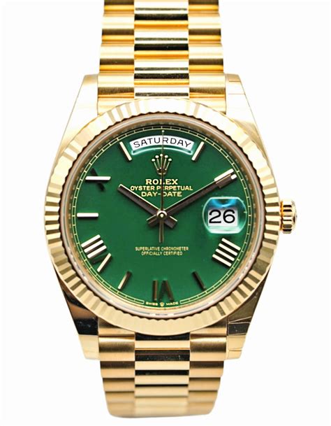 rolex green color name|Rolex day date 40 yellow gold.